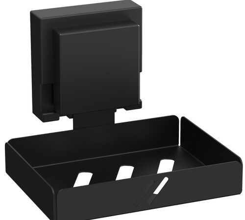 Saboneteira De Parede Porta Sabonete Com Ventosa Preto Max